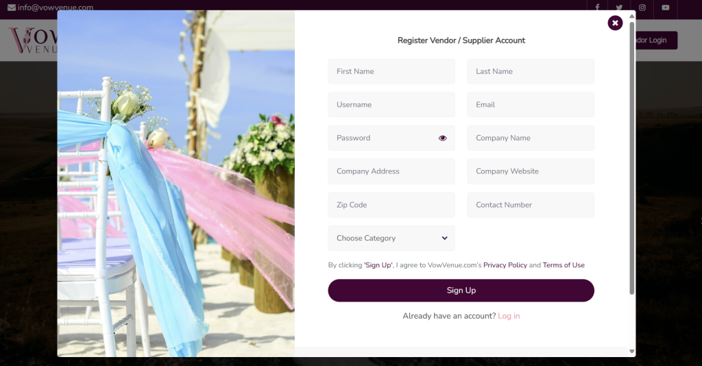 vendor login